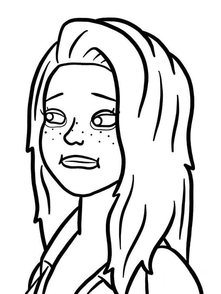 Dibujo de Enfréntate a Sarah Lynn de Bojack Horseman para Colorear y Imprimir