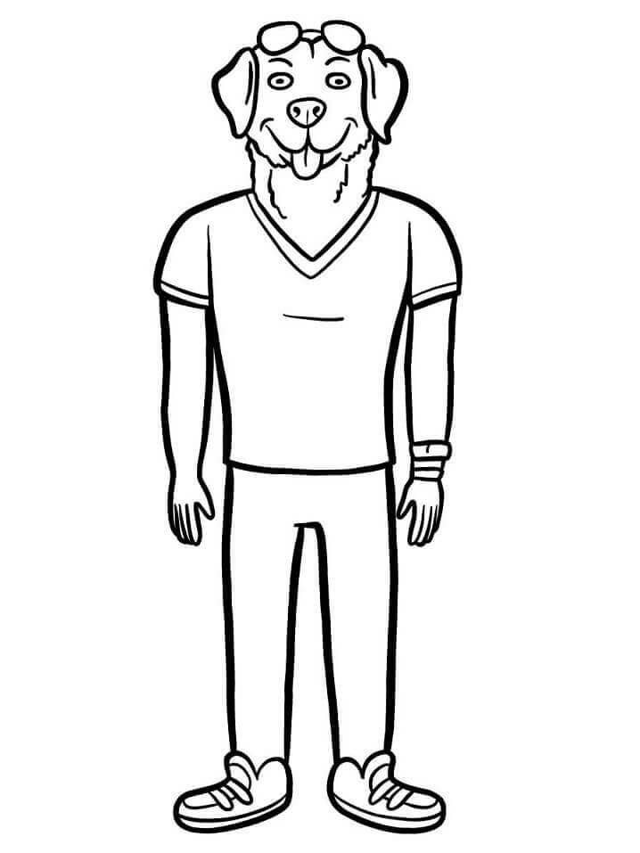 Dibujo de Mr Peanutbutter de Bojack Horseman para Colorear y Imprimir
