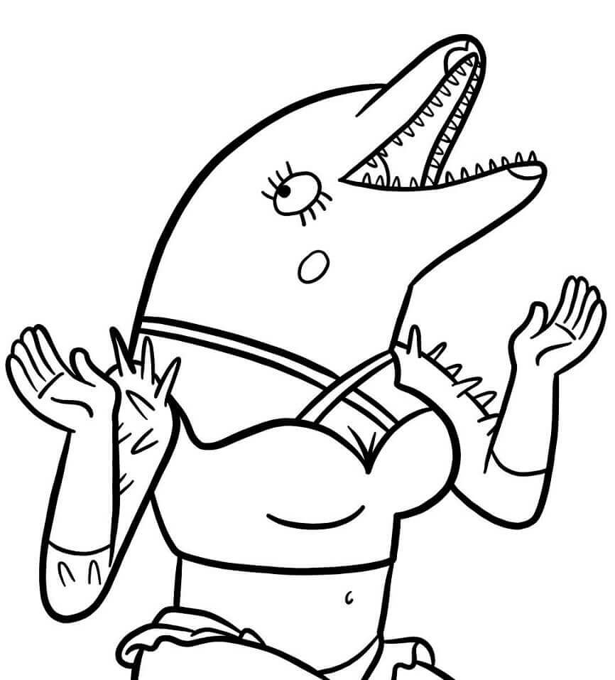 Dibujo de Sextina Aquafina de Bojack Horseman para Colorear y Imprimir
