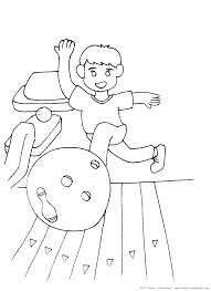 Dibujo de Niño Jugando a Los Bolos para Colorear y Imprimir