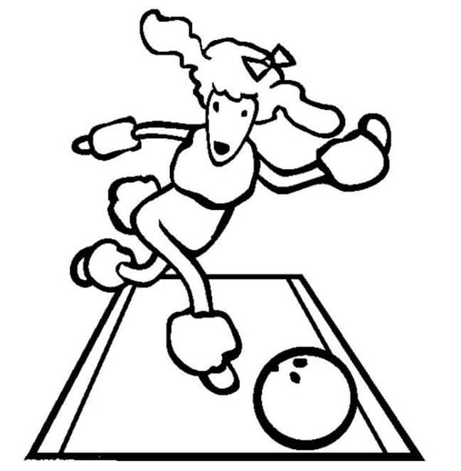 Dibujo de Ovejas Jugando Bolos para Colorear y Imprimir