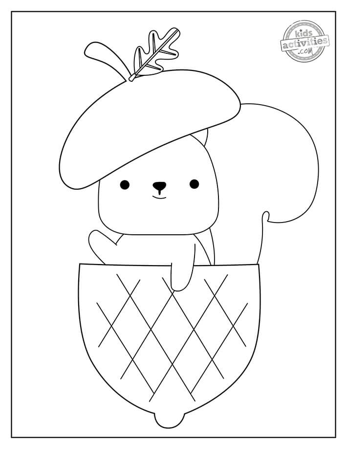dibujo bellota mas adorable para colorear