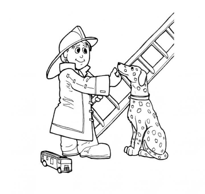 Dibujo de James Jones y Perro para Colorear y Imprimir