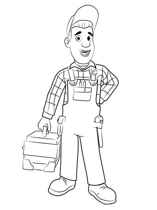 Dibujo de Mike Flood Con Caja de Herramientas para Colorear y Imprimir