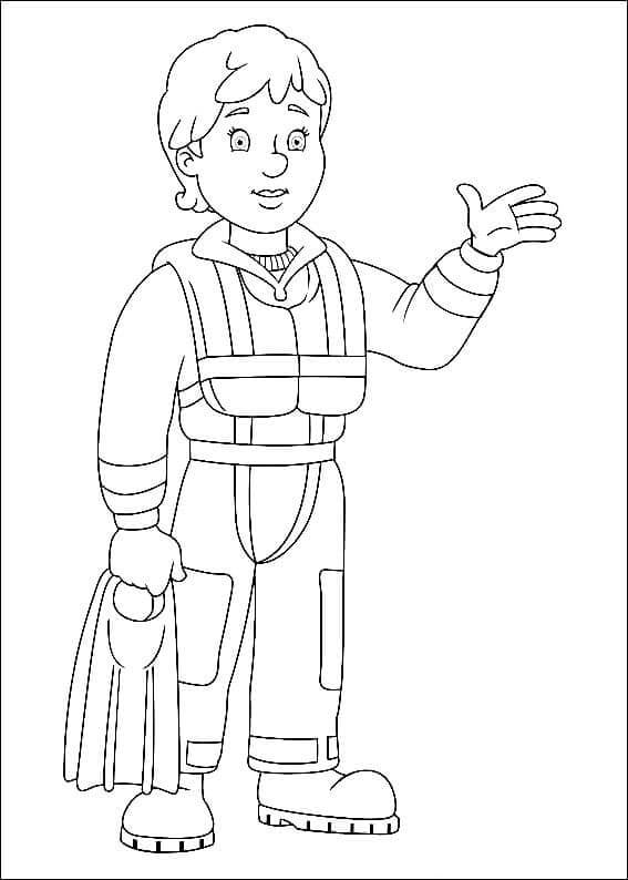 Dibujo de Penny Morris de Sam El Bombero para Colorear y Imprimir