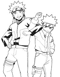 Dibujo de dos Naruto para Colorear y Imprimir