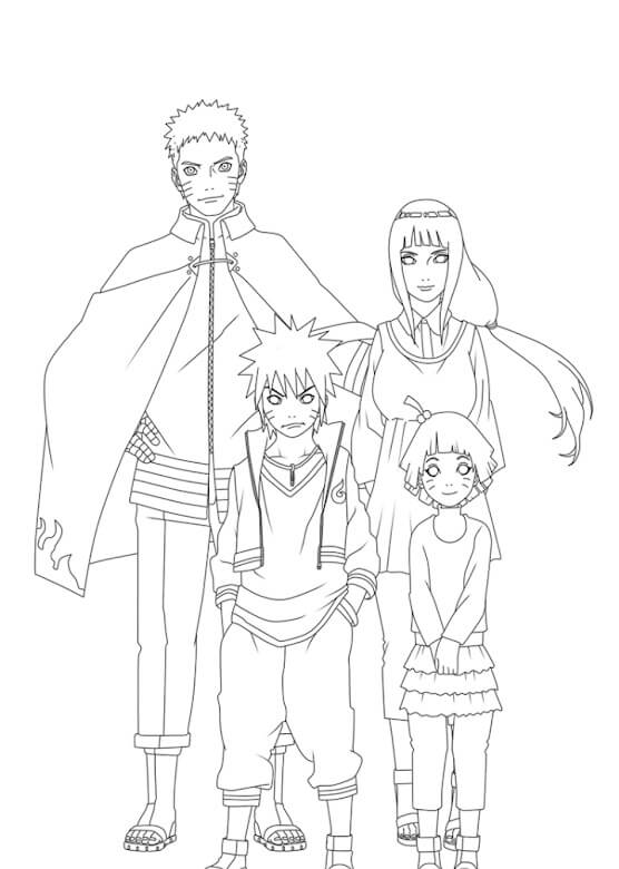 Dibujo de Familia Naruto para Colorear y Imprimir