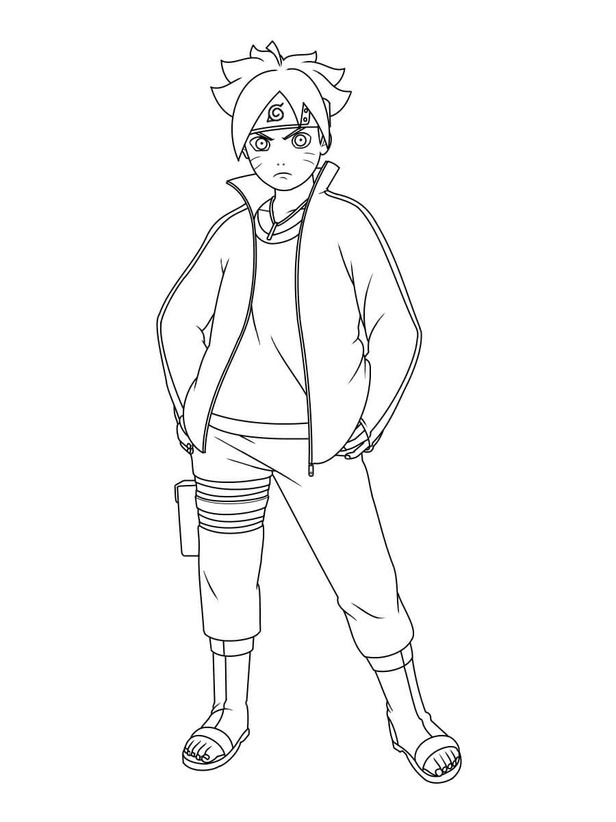 Dibujo de Uzumaki Boruto para Colorear y Imprimir