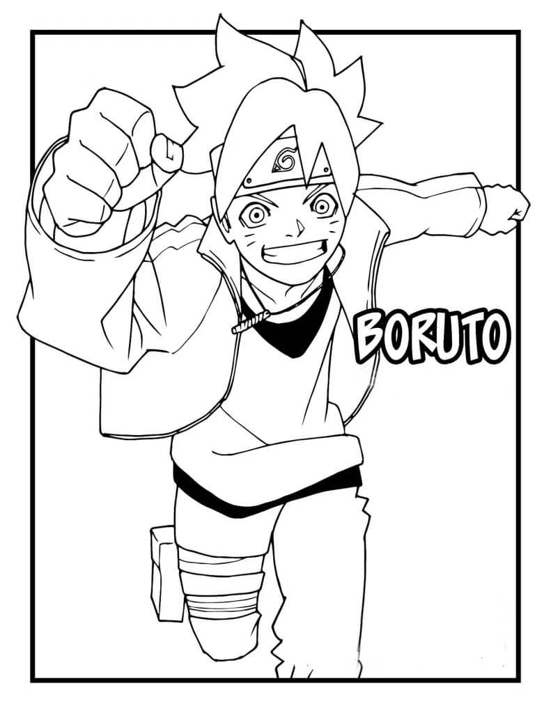 Dibujo de Boruto Corriendo para Colorear y Imprimir