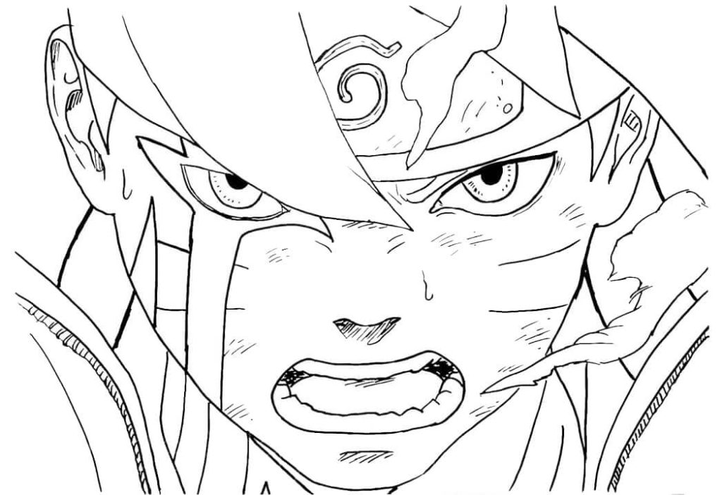 Dibujo de Boruto Está Agotado para Colorear y Imprimir