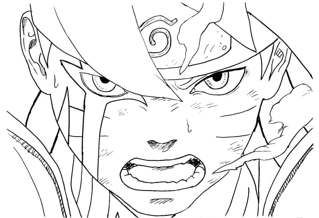 Dibujo de Boruto Está Agotado para Colorear y Imprimir