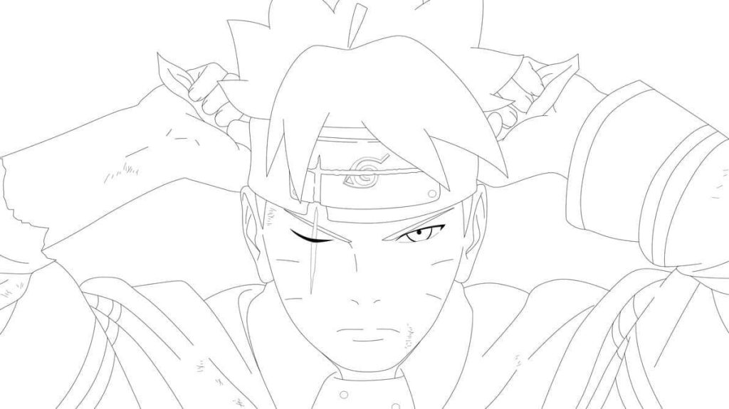 Dibujo de Boruto Guapo para Colorear y Imprimir