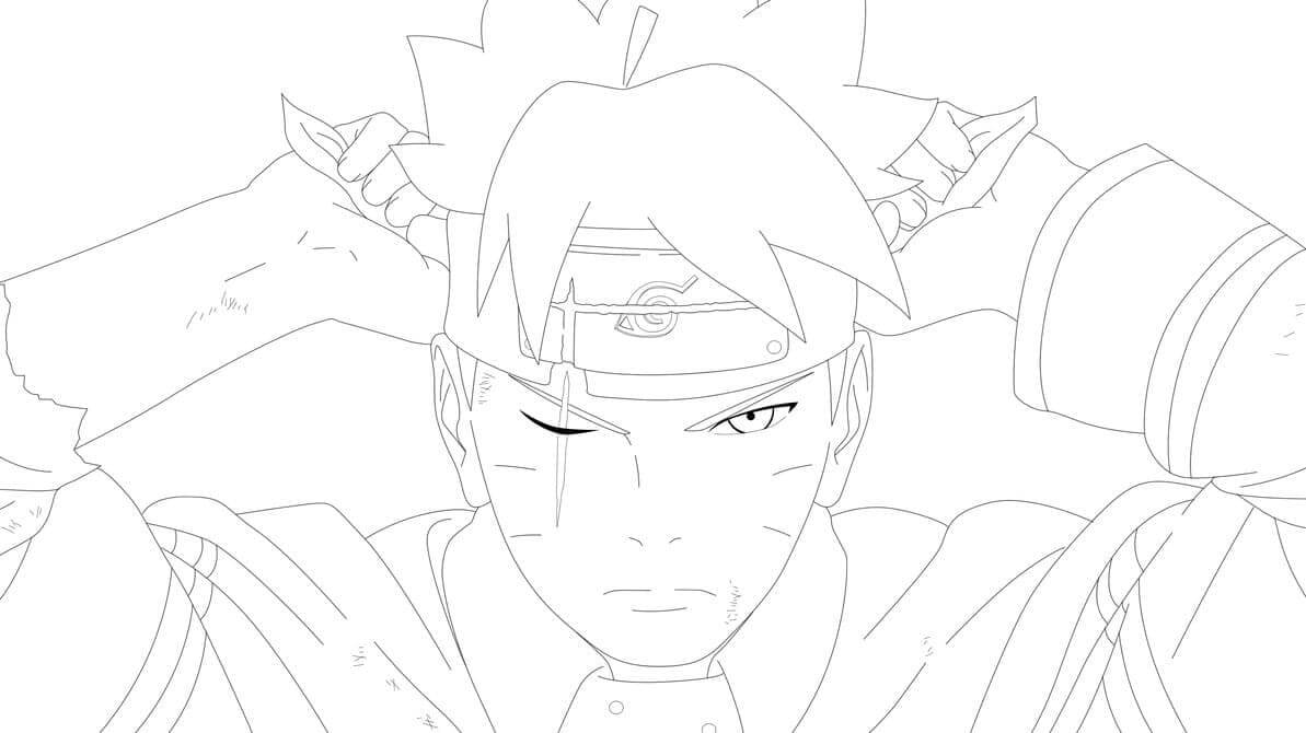 Dibujo de Boruto Guapo para Colorear y Imprimir