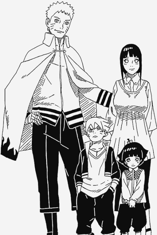 Dibujo de Boruto y La Familia Genial para Colorear y Imprimir