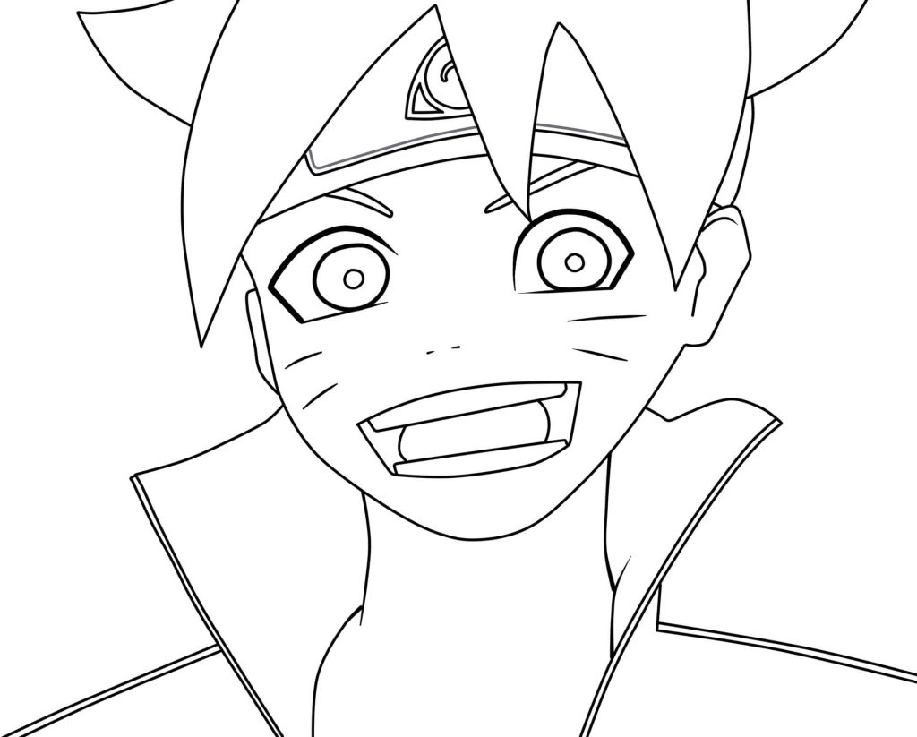 Dibujo de Cara de Boruto para Colorear y Imprimir