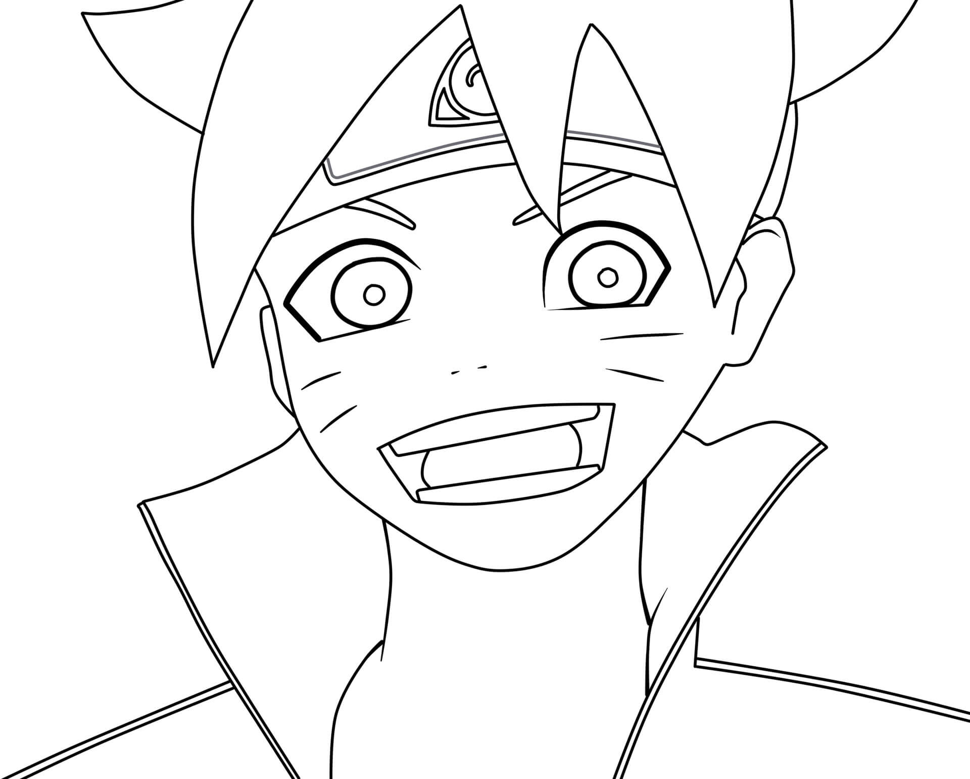Dibujo de Cara de Boruto para Colorear y Imprimir