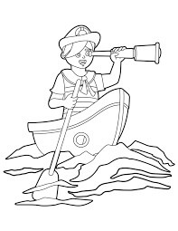 dibujo bote de remos hombre para imprimir y colorear