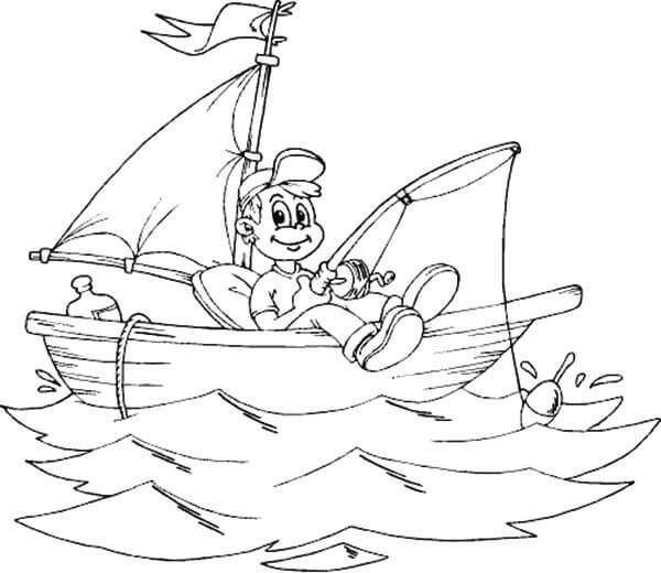 dibujo icono de barco para imprimir y colorear