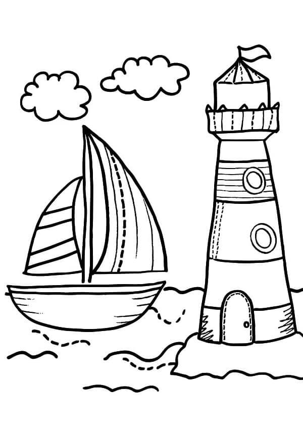 dibujo nino perro en bote de remos para imprimir y colorear