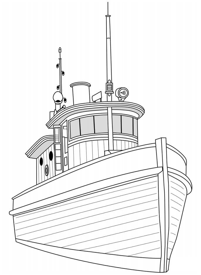 dibujo pesca en barco para imprimir y colorear