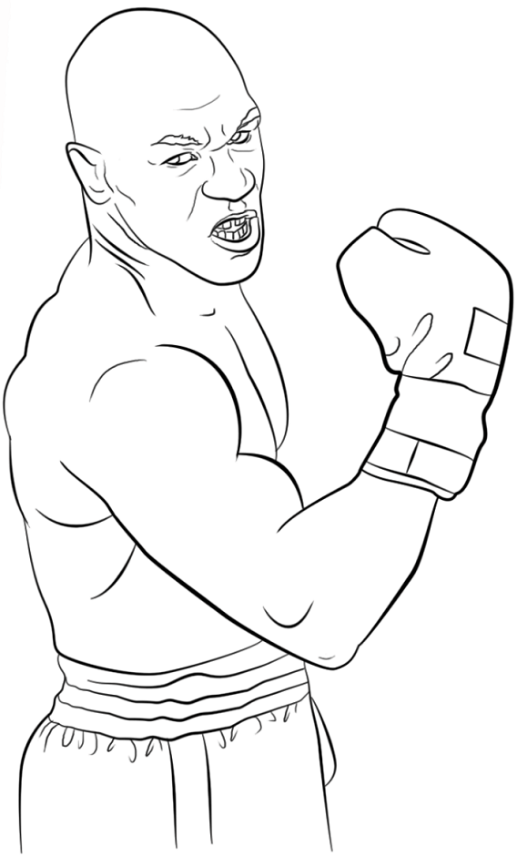Dibujo de Boxeador Mike Tyson para Colorear y Imprimir
