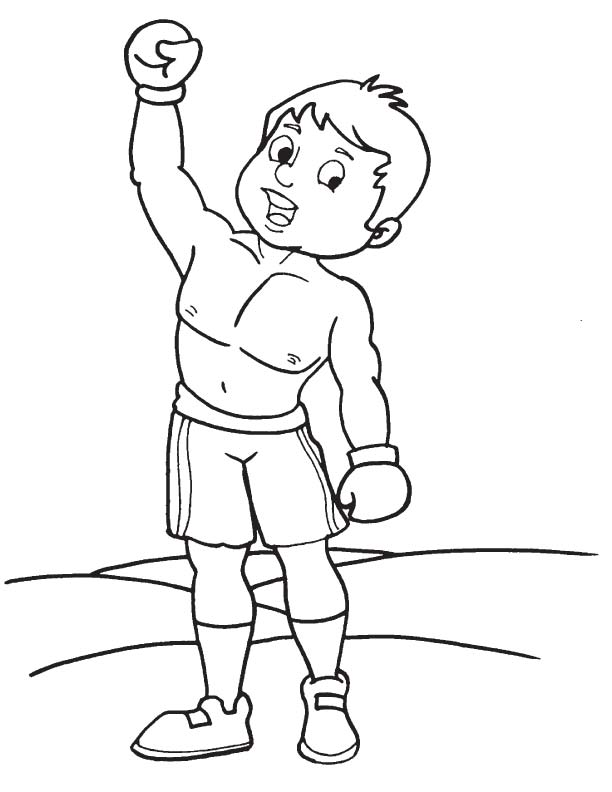 Dibujo de Un Chico de Patear Boxeo para Colorear y Imprimir