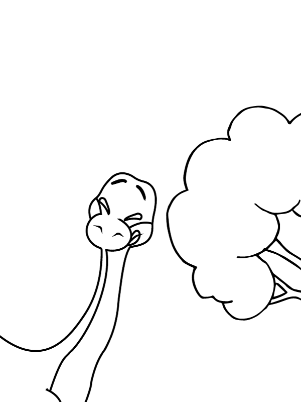 Dibujo de Simple Portrait Of Bron The Dinosaur Coloring Page para Colorear y Imprimir