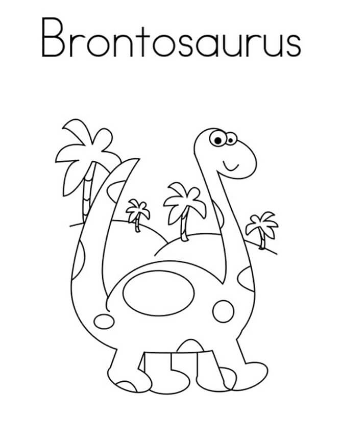 Dibujo de Bebé Brontosaurio para Colorear y Imprimir