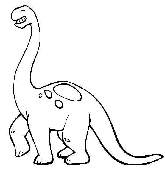 Dibujo de Brontosaurio Divertido para Colorear y Imprimir