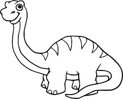 Dibujo de Brontosaurio Sonriendo para Colorear y Imprimir
