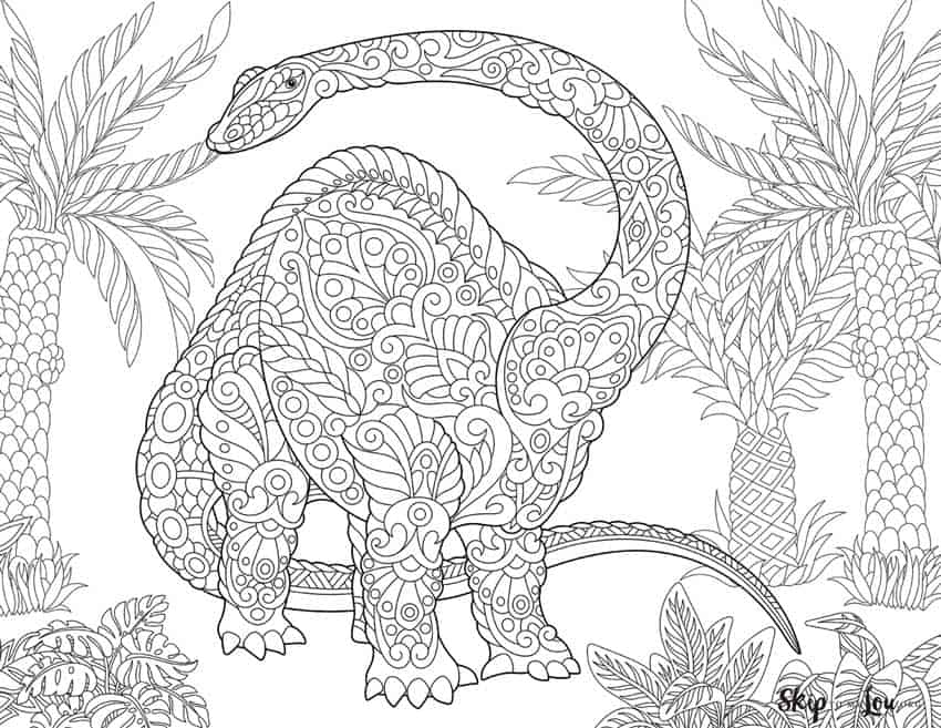 Dibujo de Mándala Brontosaurio para Colorear y Imprimir