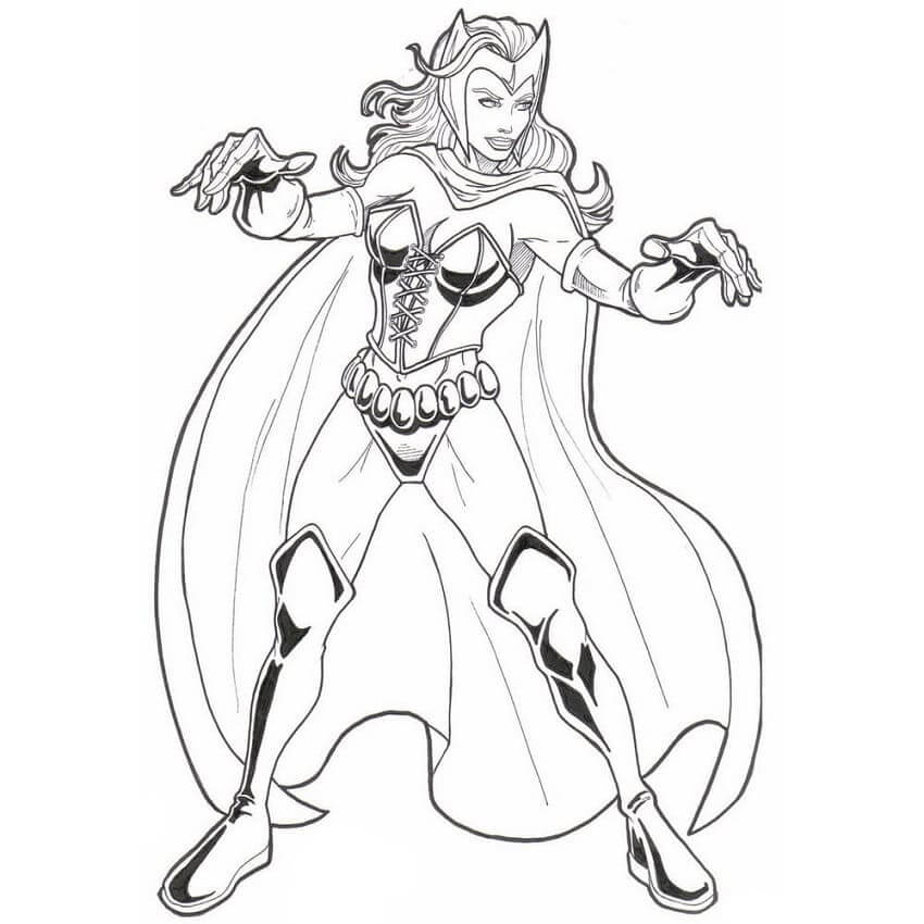 Dibujo de Bruja Escarlata de Wandavision para Colorear y Imprimir