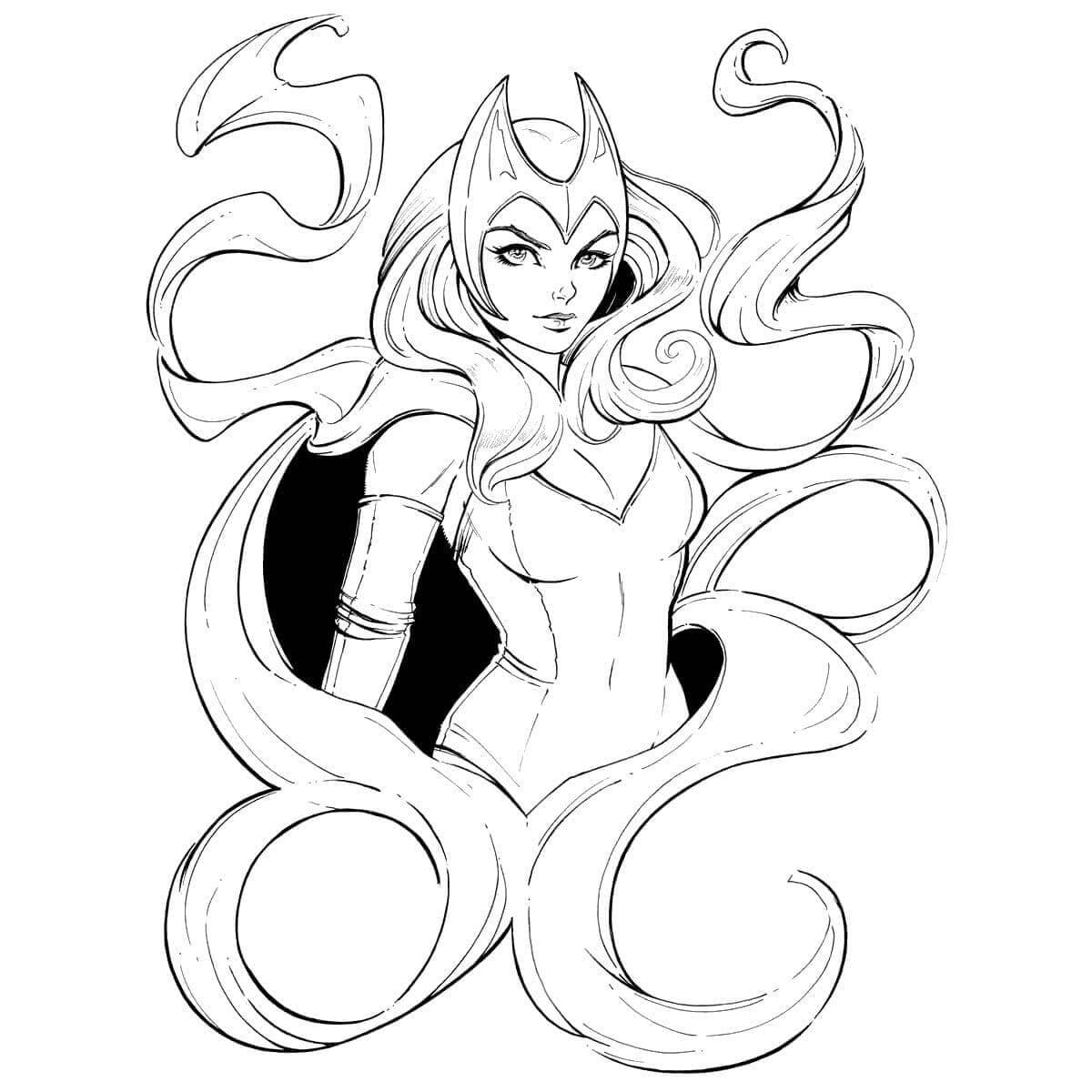 Dibujo de Genial Wanda de Wandavision para Colorear y Imprimir