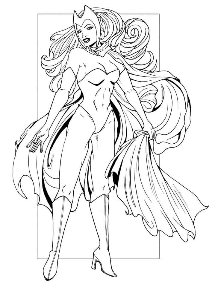 Dibujo de Poderosa Wanda para Colorear y Imprimir