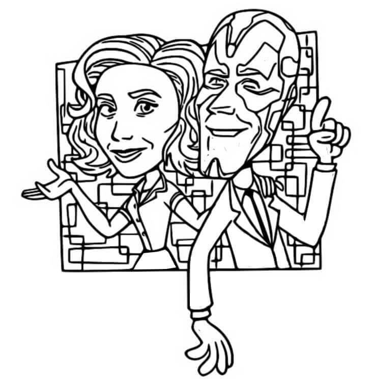 Dibujo de Sitcom de Wandavision para Colorear y Imprimir