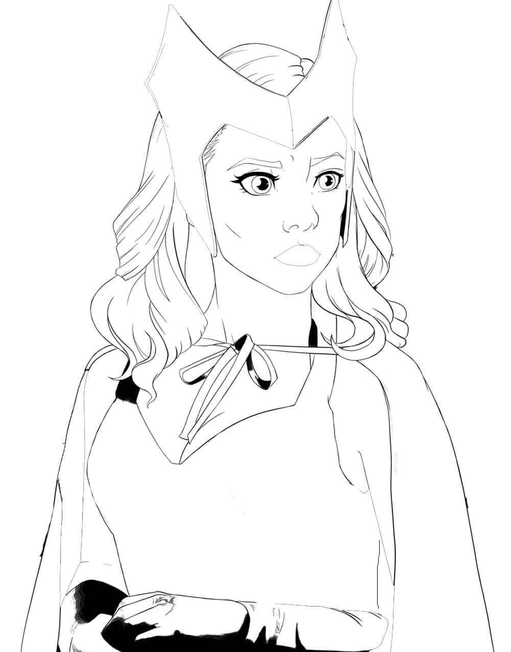 Dibujo de Wanda de Wandavision 1 para Colorear y Imprimir
