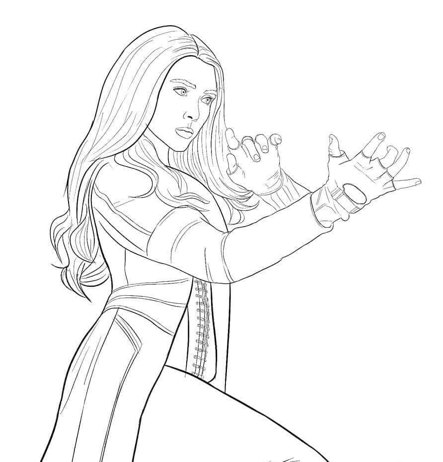 Dibujo de Wanda de Wandavision 2 para Colorear y Imprimir