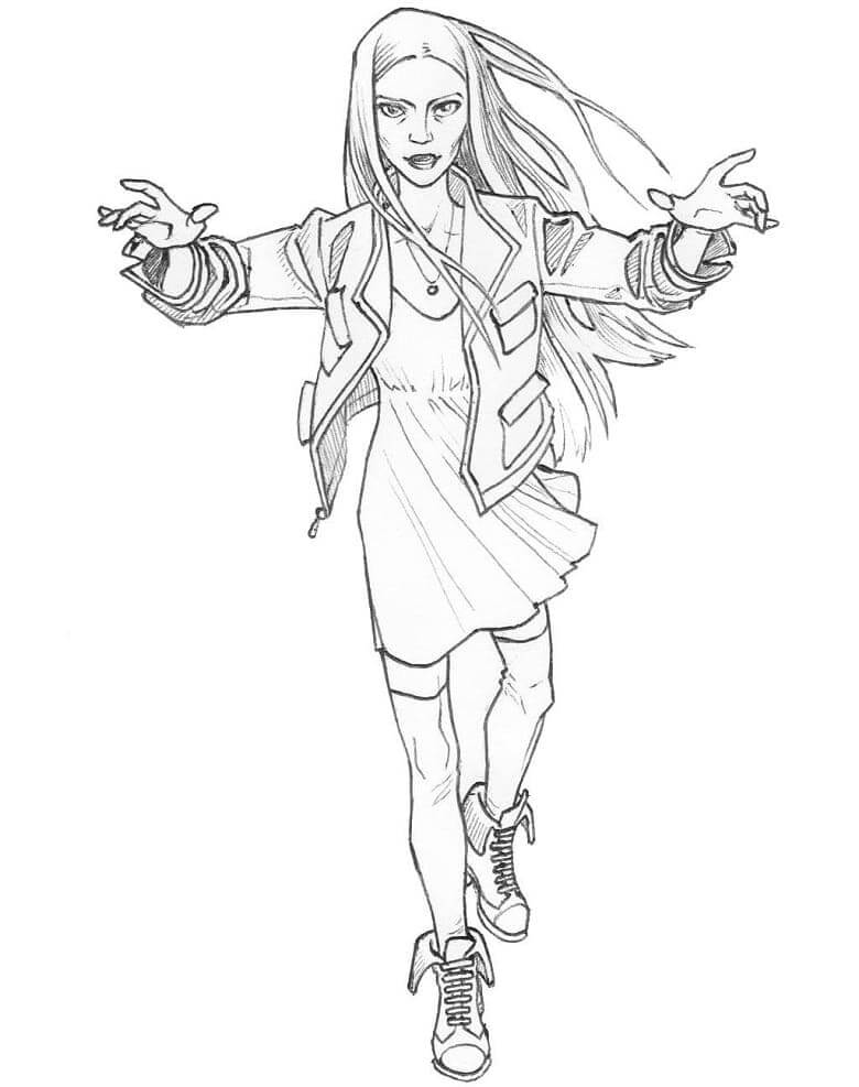 Dibujo de Wanda de Wandavision 4 para Colorear y Imprimir