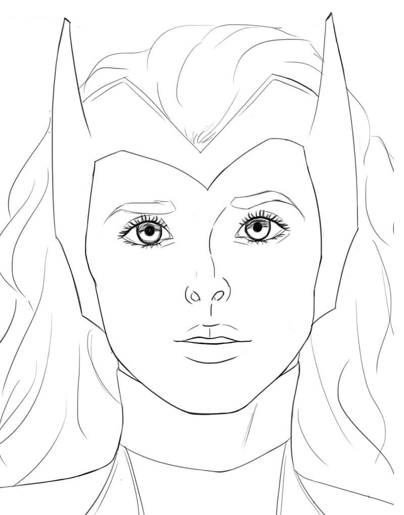 Dibujo de Wanda de Wandavision para Colorear y Imprimir