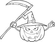 Dibujo de Jack o Lantern La Bruja Malvada para Colorear y Imprimir