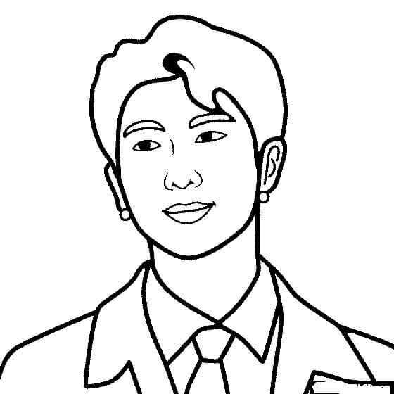 dibujo bts kim nam joon para colorear