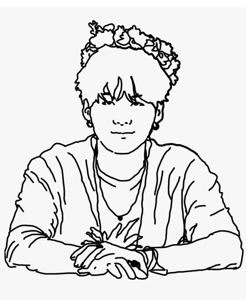 dibujo bts suga para colorear