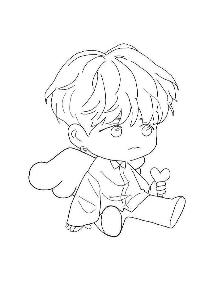 dibujo chibi suga para colorear