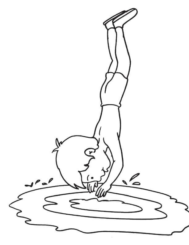 Dibujo de Bucear En El Lago para Colorear y Imprimir