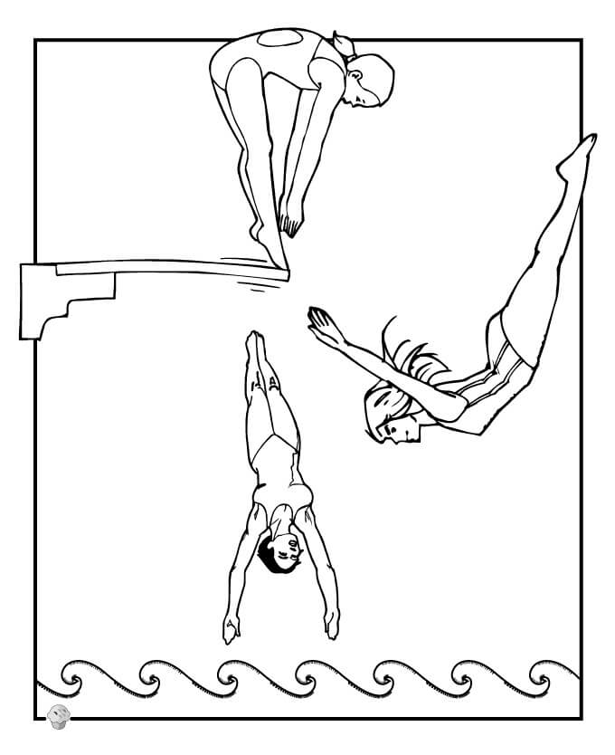 Dibujo de Buceo Olímpico para Colorear y Imprimir