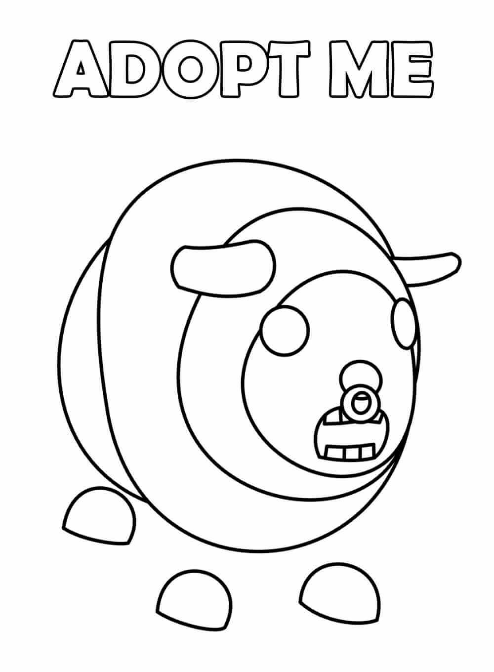 Dibujo de Bufalo Adoptame para Colorear y Imprimir