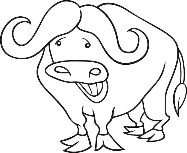 Dibujo de Bufalo Divertido para Colorear y Imprimir