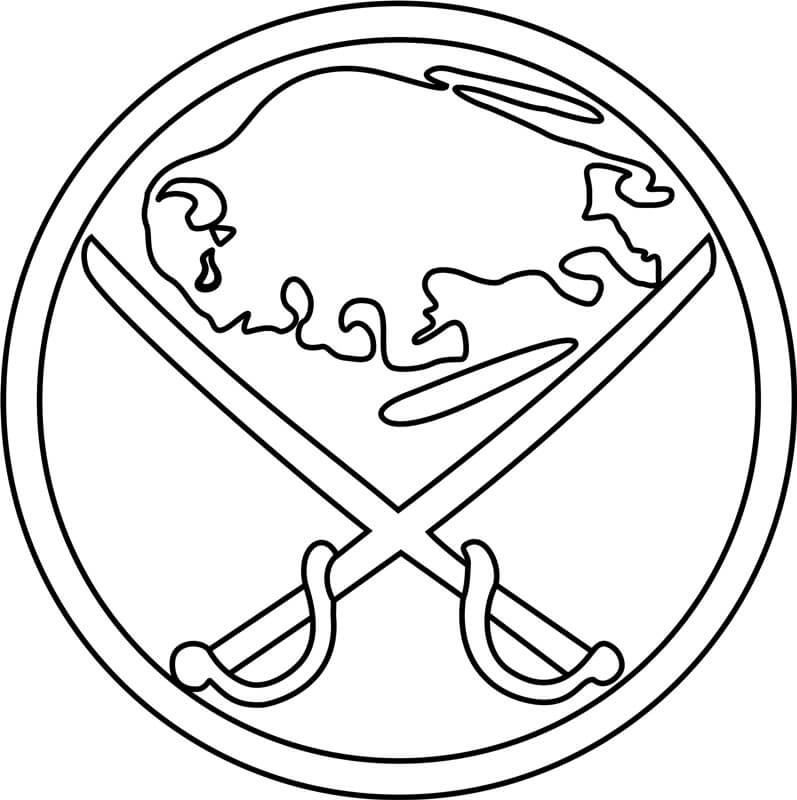 Dibujo de Logotipo de Sables de Bufalo para Colorear y Imprimir