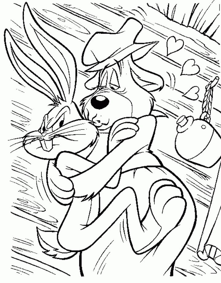 Dibujo de Bonito Bugs Bunny para Colorear y Imprimir