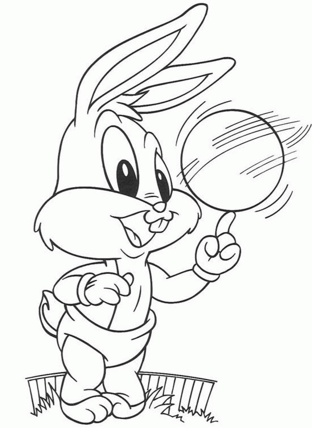 Dibujo de Bugs Bunny Con Pelota para Colorear y Imprimir